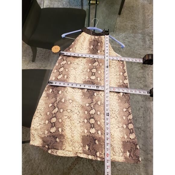 Fab'rik Shift Dress Women Size Medium Multi Animal Print Lined Studded Polyester - Picture 7 of 14